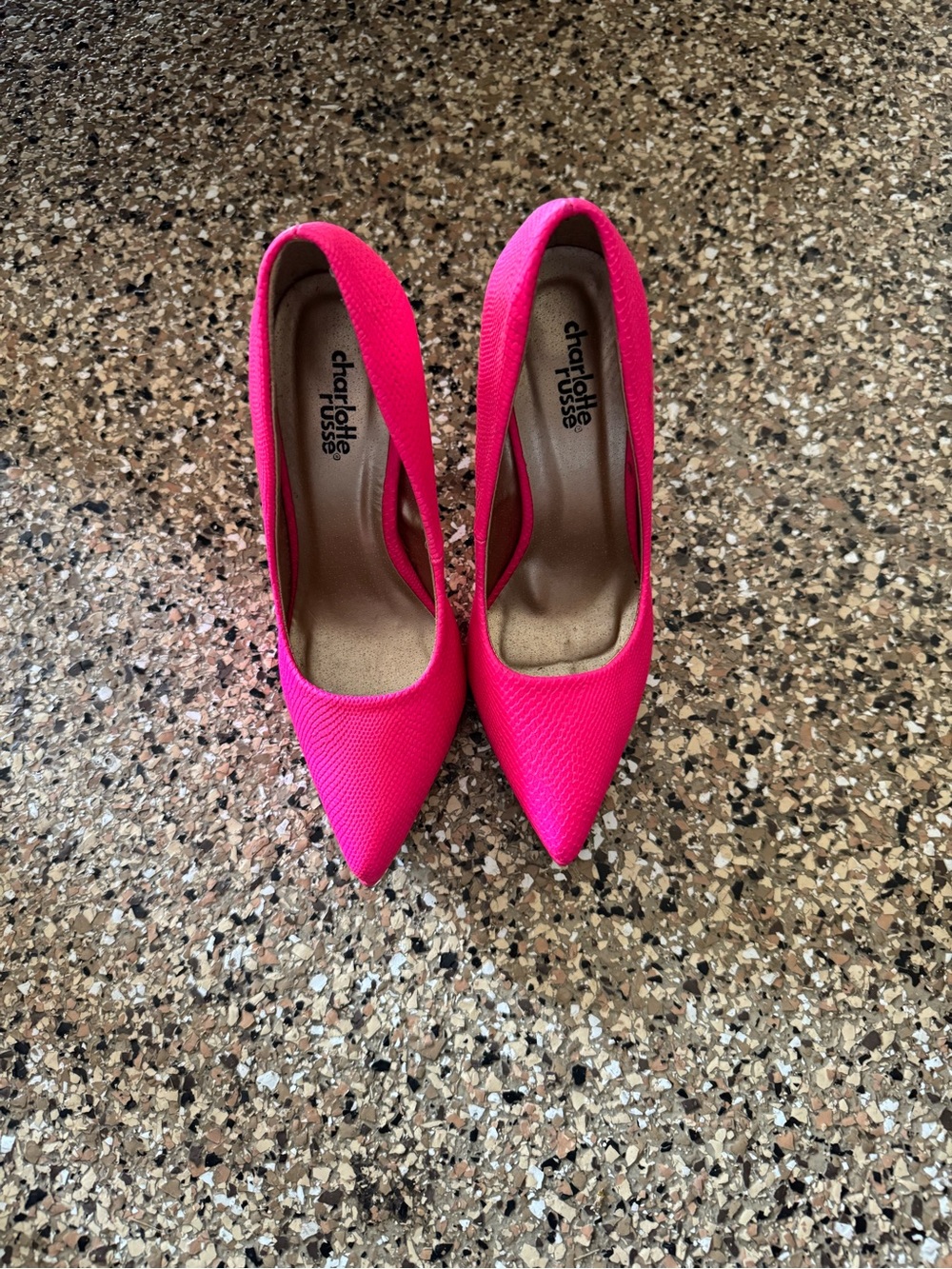 Charlotte Russe Neon Pink Pointed Toe Pumps